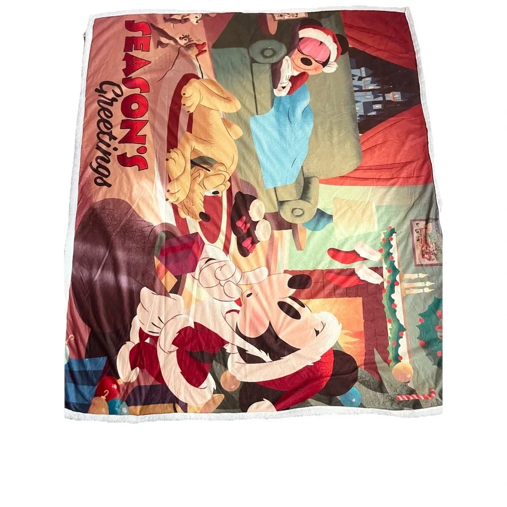 2020 Disney Parks Seasons Greetings 60x72 Mickey Mouse‎ Fleece Blanket Throw